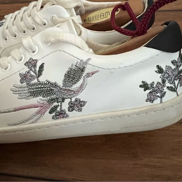 Zara White Embroidered Sneakers EU 35/US 5 - Picture 8 of 9